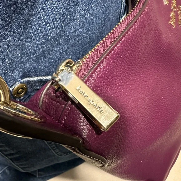 kate spade Rosie Deep Plum Leather Crossbody with Gold Hardware - Picture 9 of 11
